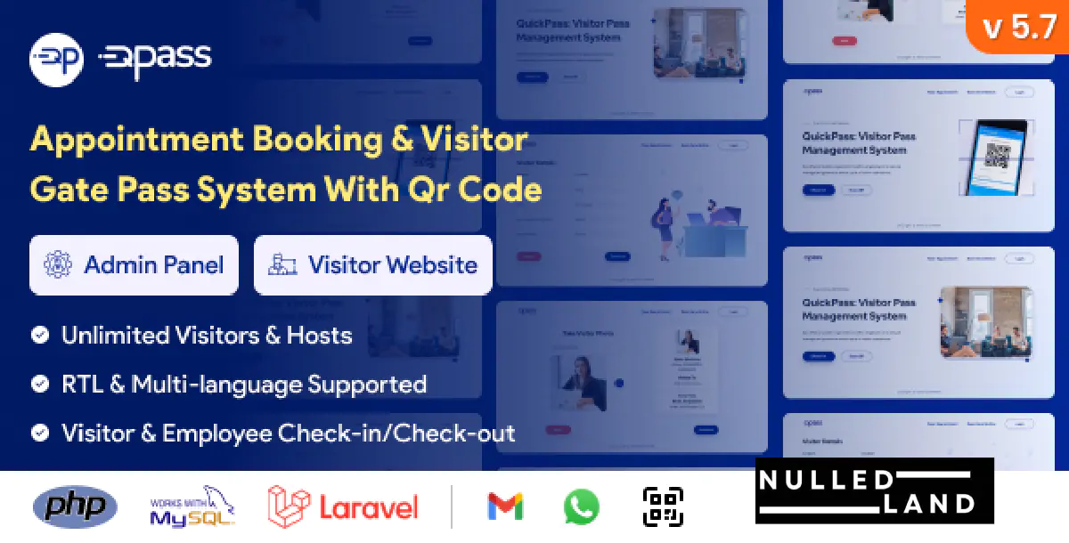 QuickPass v5.7 - Appointment Booking & Visitor Gate Pass System With Qr Code - nulled