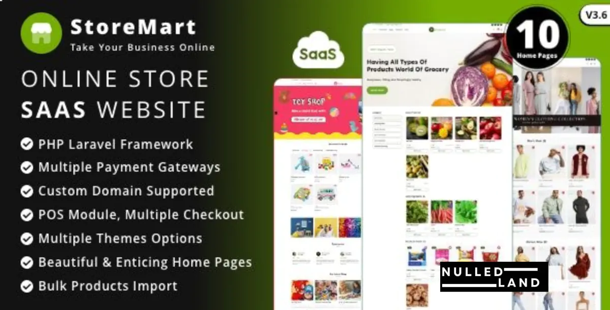 StoreMart SaaS v3.9 - Online Product Selling Business Website Builder - nulled