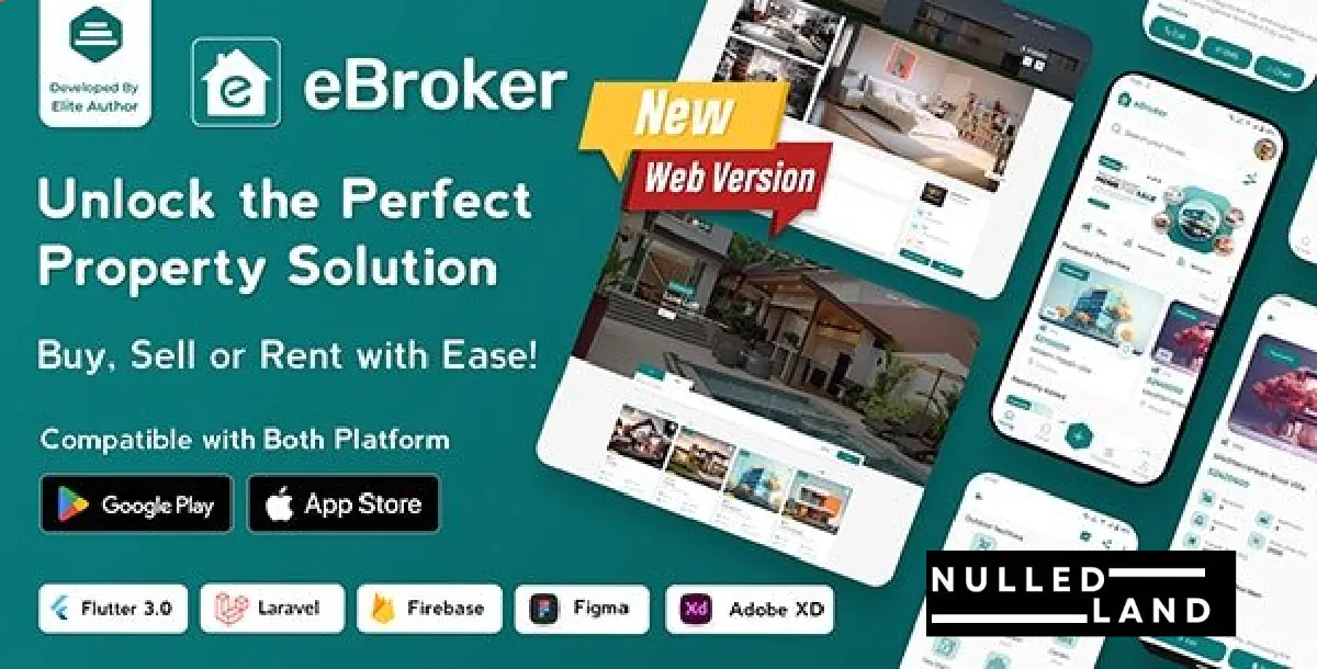 eBroker v1.1.8 - Real Estate Property Buy-Rent-Sell Flutter app with Laravel Admin Panel - nulled