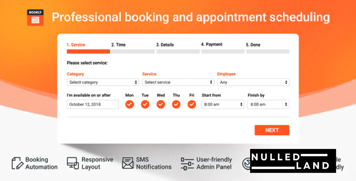 Bookly PRO v8.4 – Appointment Booking and Scheduling Software System